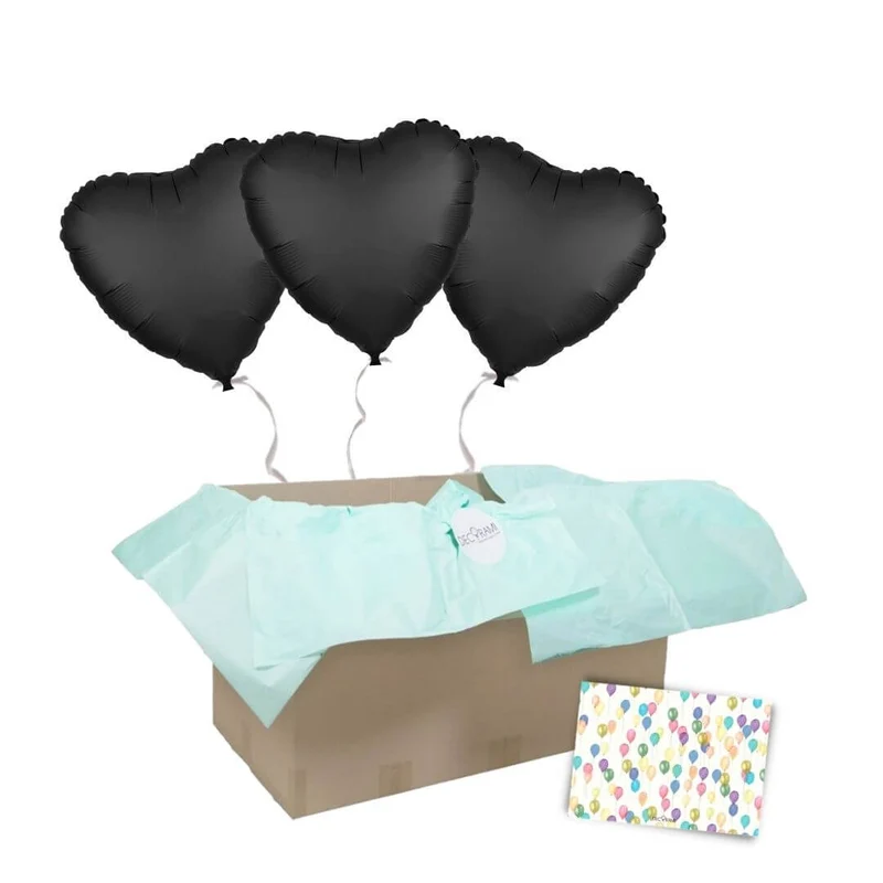 + 3 Herzen Helium-gefüllt (nur in Kombination mit "Heliumballon-Geschenk 1 XXL Wunschzahl" bestellbar)