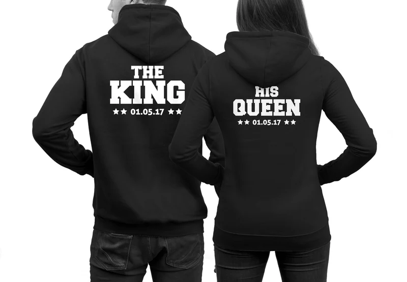 The King und His Queen Hoodies im SET 2 Pärchen Pullover Doppelpack