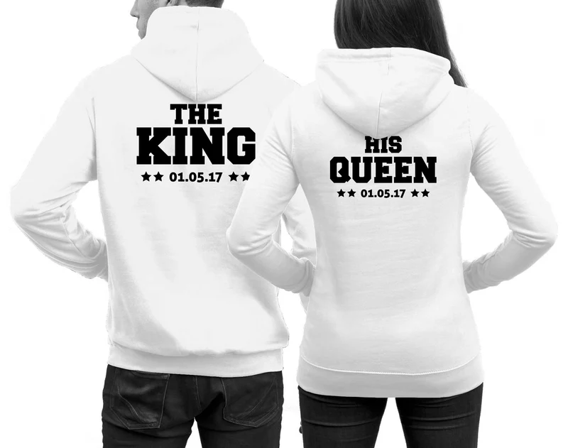 The King und His Queen Hoodies im SET 2 Pärchen Pullover Doppelpack