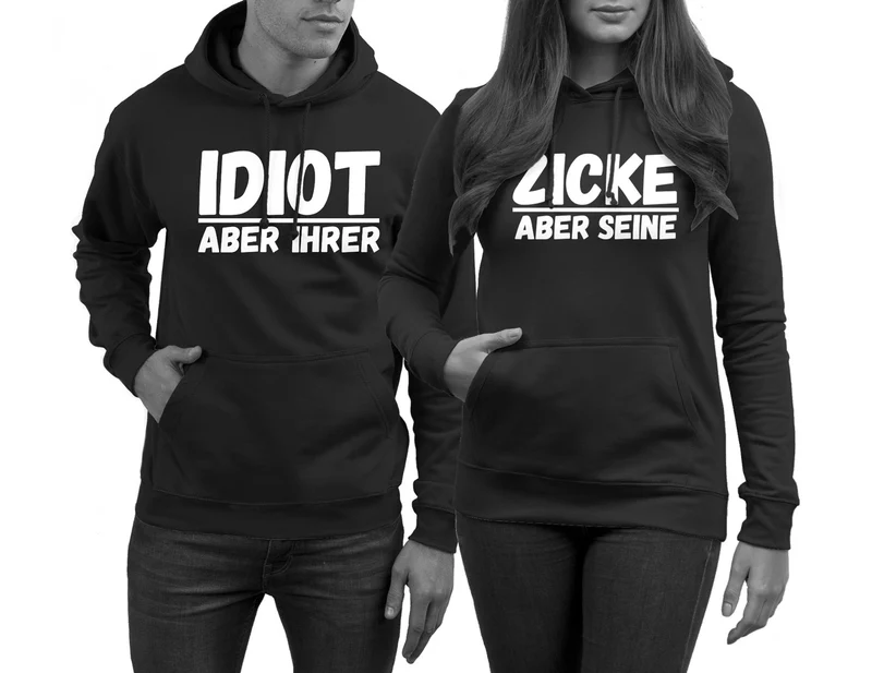 Idiot Zicke Pullover für Paare 2 Stück Hoodies in den Größen XS - 3XL