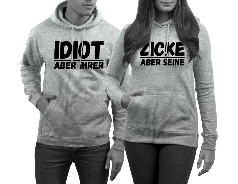 Idiot Zicke Pullover für Paare 2 Stück Hoodies in den Größen XS - 3XL