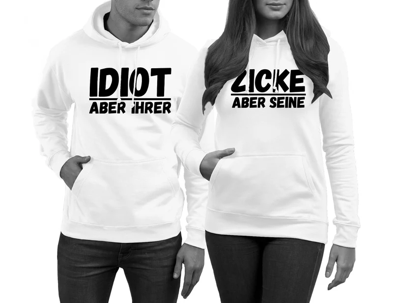 Idiot Zicke Pullover für Paare 2 Stück Hoodies in den Größen XS - 3XL