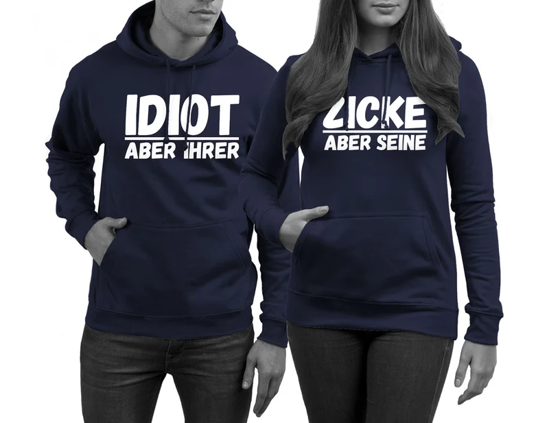 Idiot Zicke Pullover für Paare 2 Stück Hoodies in den Größen XS - 3XL