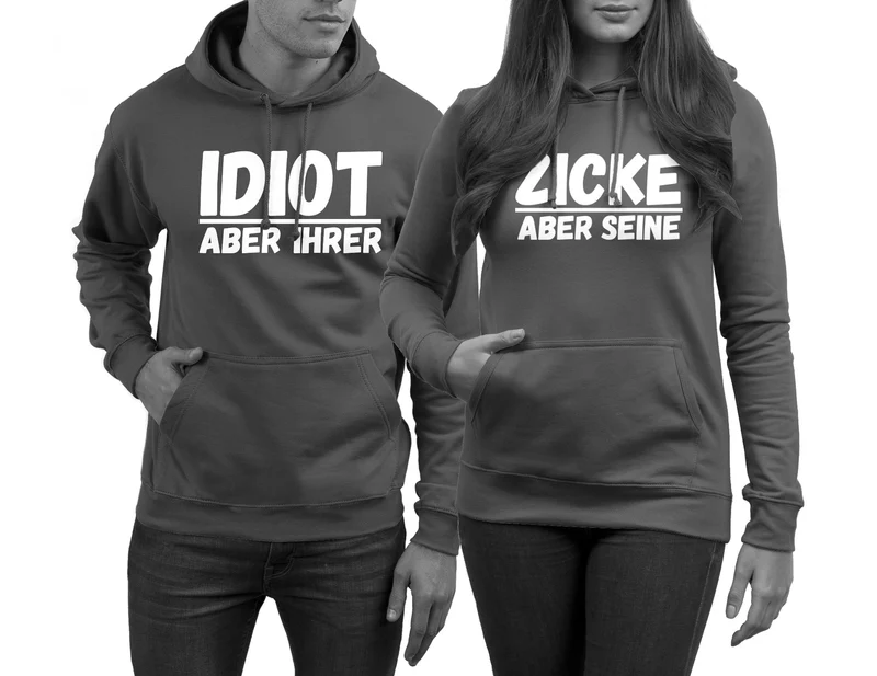 Idiot Zicke Pullover für Paare 2 Stück Hoodies in den Größen XS - 3XL