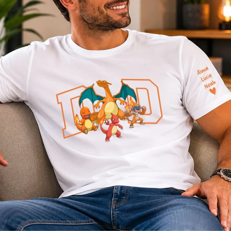T-shirt Papa et ses monstres - Cadeau Personnalisé