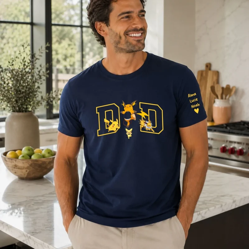 T-shirt Papa et ses monstres - Cadeau Personnalisé