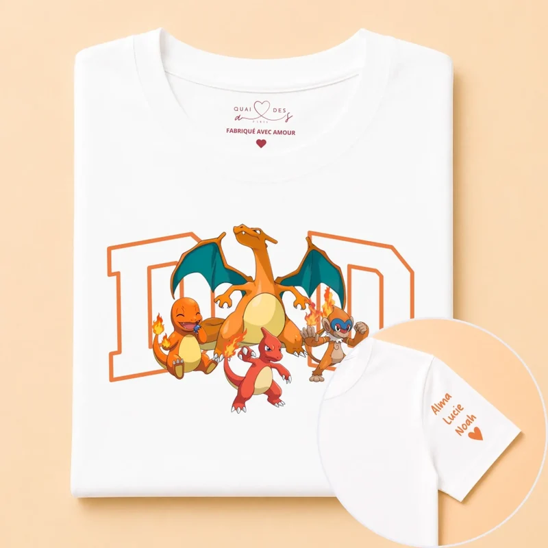 T-shirt Papa et ses monstres - Cadeau Personnalisé