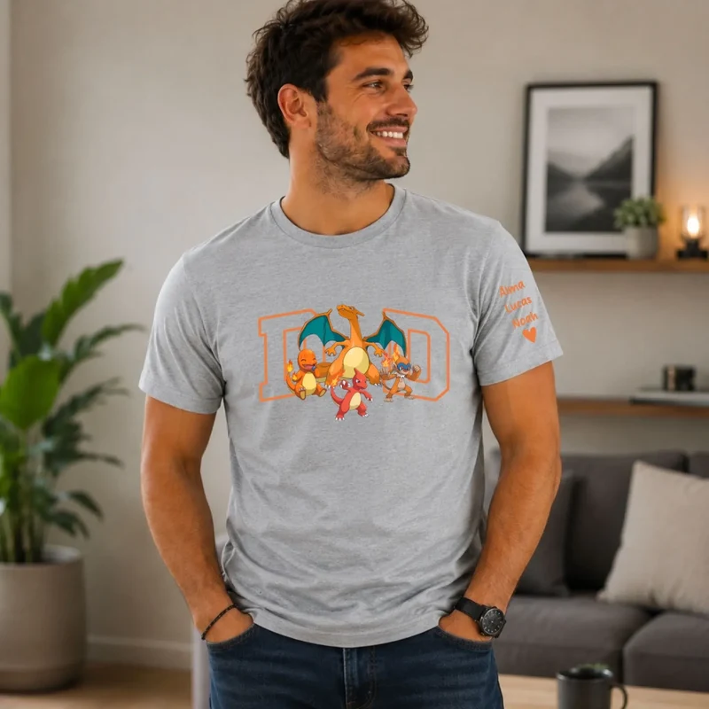 T-shirt Papa et ses monstres - Cadeau Personnalisé
