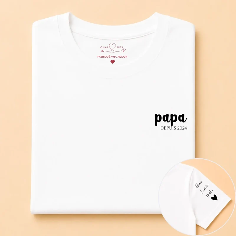 T-shirt personnalisé date - Papa Depuis