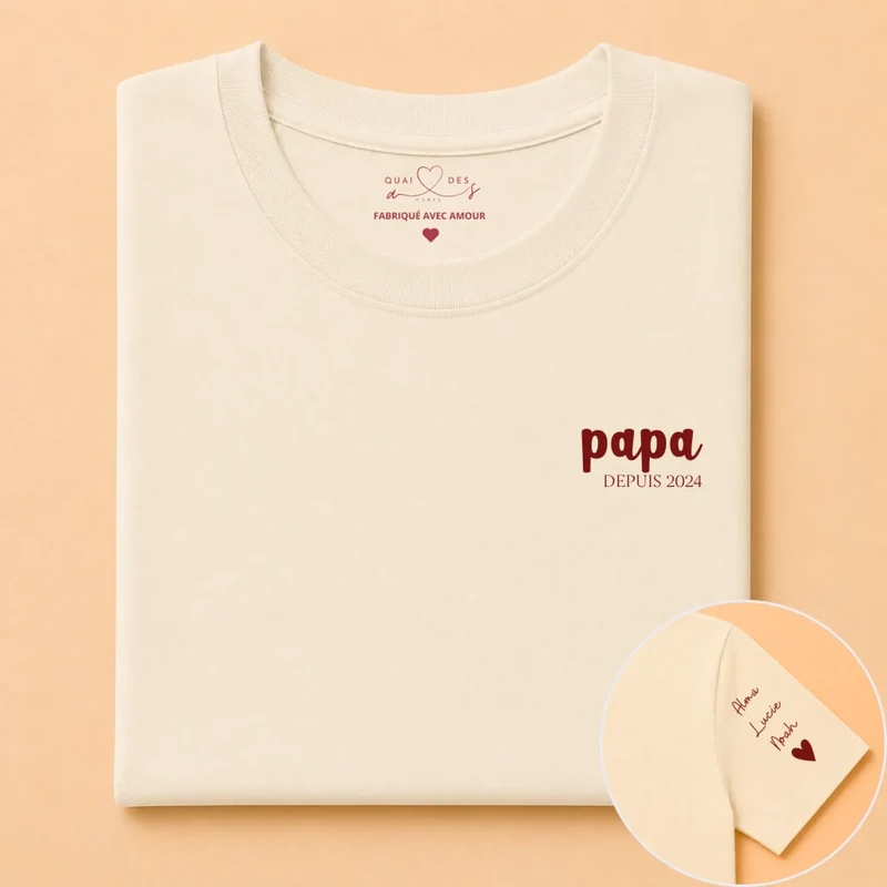 T-shirt personnalisé date - Papa Depuis