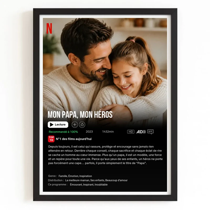 Affiche Netflix personnalisé - Fête des pères