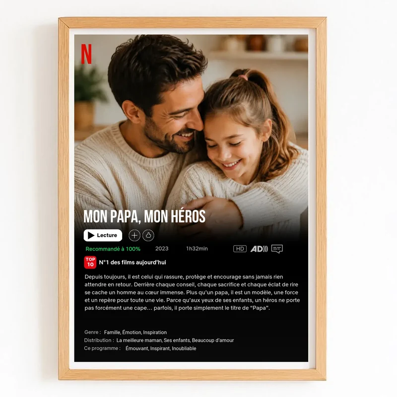 Affiche Netflix personnalisé - Fête des pères