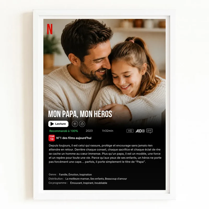 Affiche Netflix personnalisé - Fête des pères