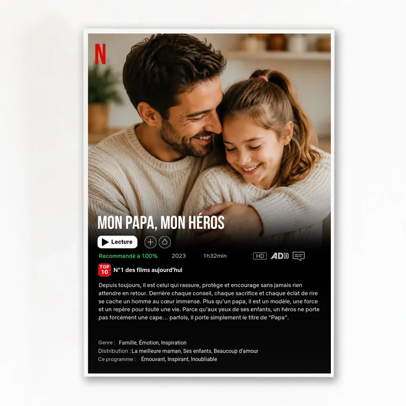 Affiche Netflix personnalisé - Fête des pères