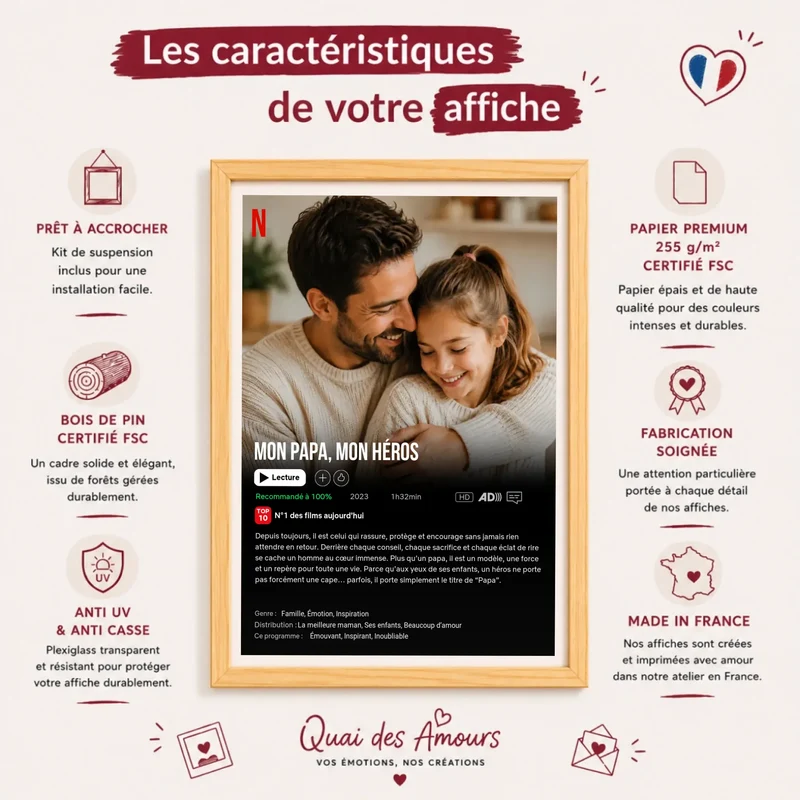 Affiche Netflix personnalisé - Fête des pères