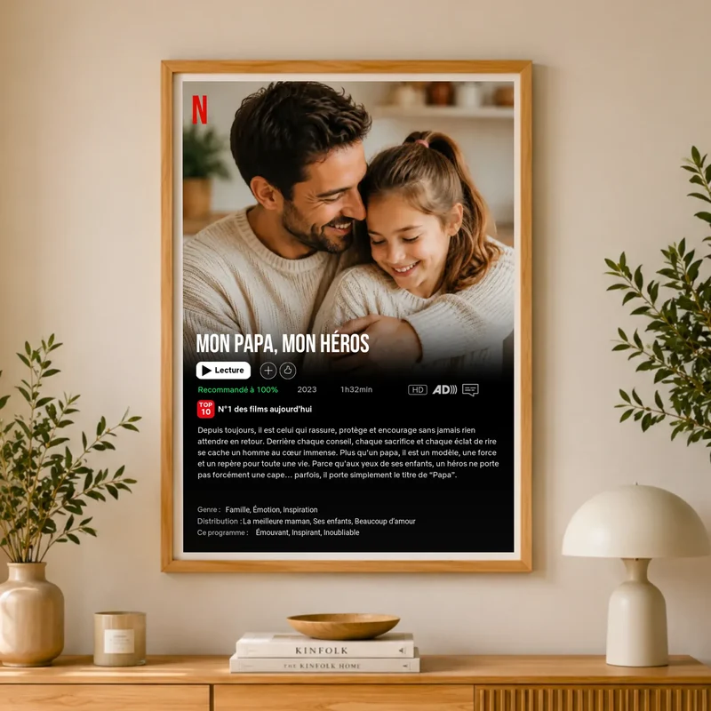 Affiche Netflix personnalisé - Fête des pères