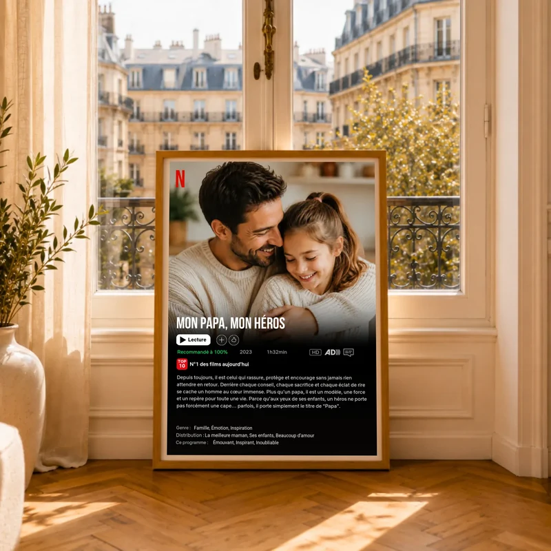 Affiche Netflix personnalisé - Fête des pères