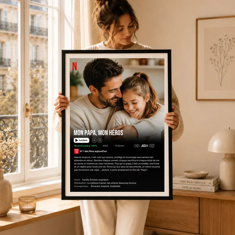 Affiche Netflix personnalisé - Fête des pères