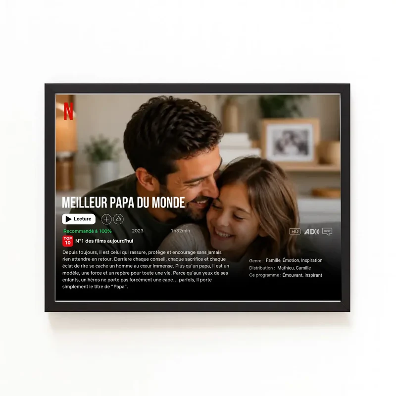 Affiche Netflix personnalisé - Fête des pères