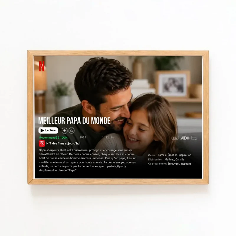 Affiche Netflix personnalisé - Fête des pères
