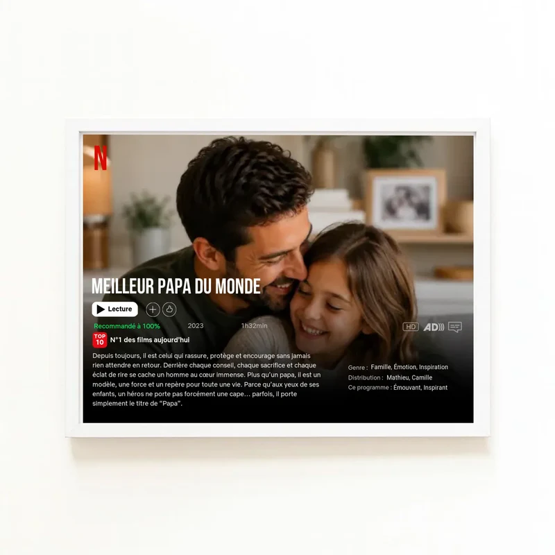 Affiche Netflix personnalisé - Fête des pères