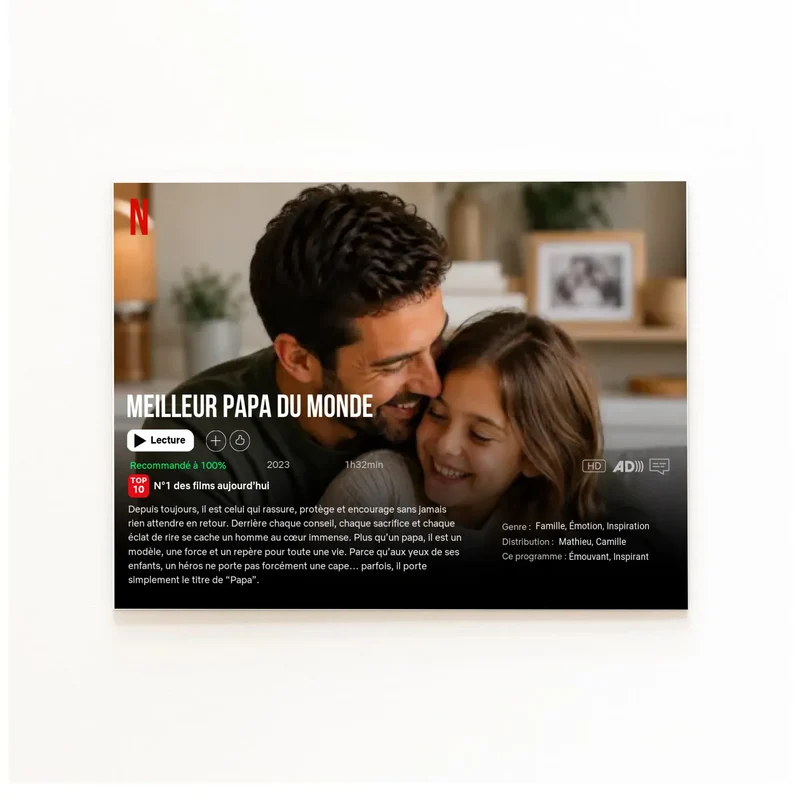 Affiche Netflix personnalisé - Fête des pères