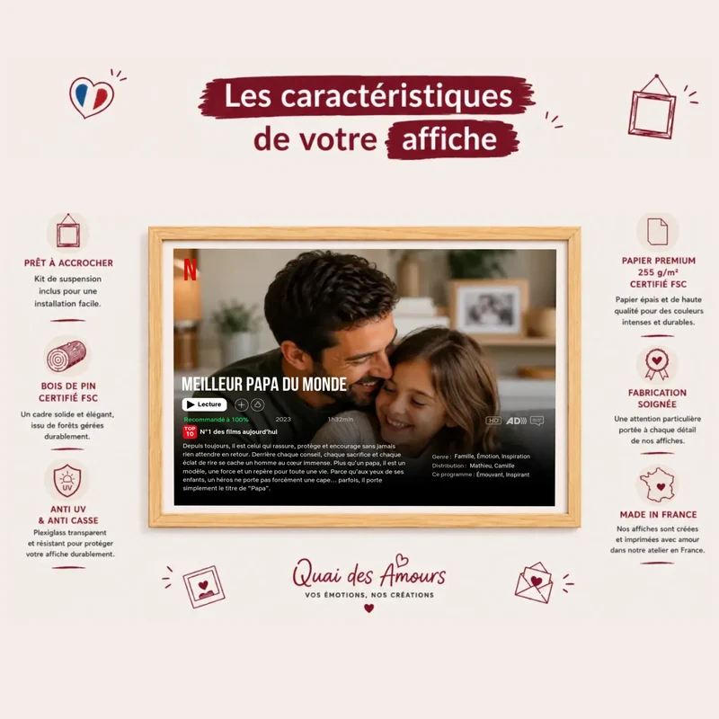 Affiche Netflix personnalisé - Fête des pères