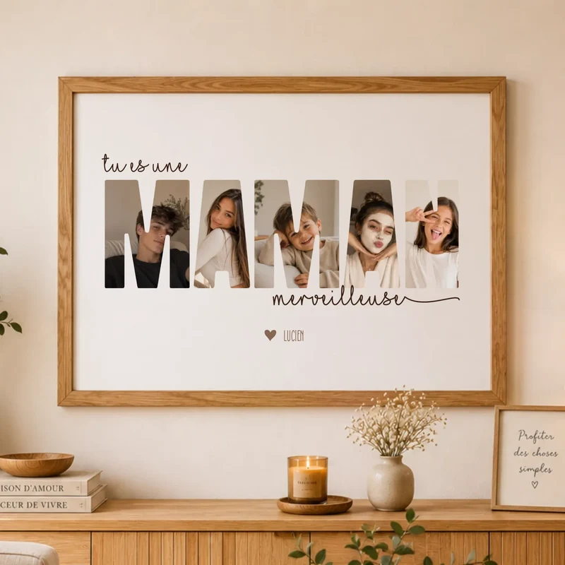 Cadeau fête des mères | Poster meilleure maman personnalisé