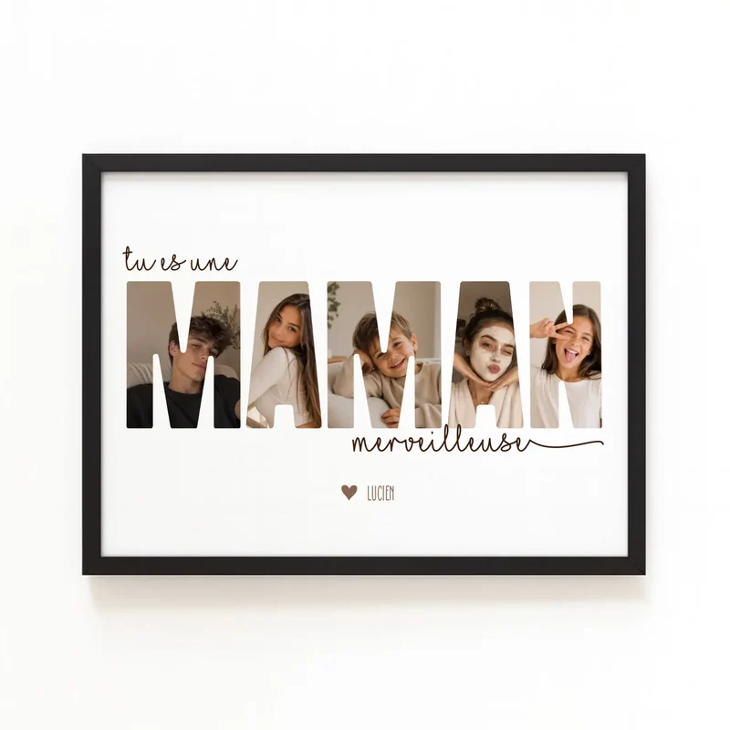 Cadeau fête des mères | Poster meilleure maman personnalisé