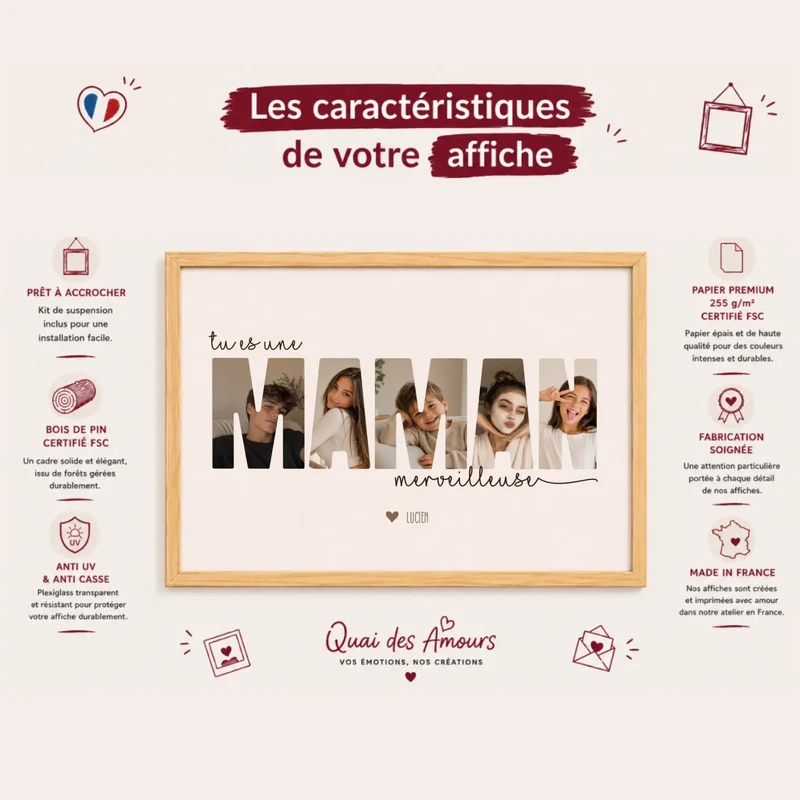 Cadeau fête des mères | Poster meilleure maman personnalisé