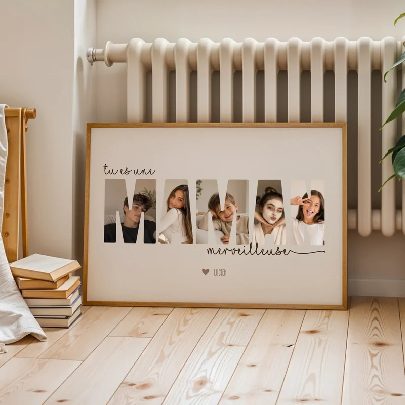 Cadeau fête des mères | Poster meilleure maman personnalisé