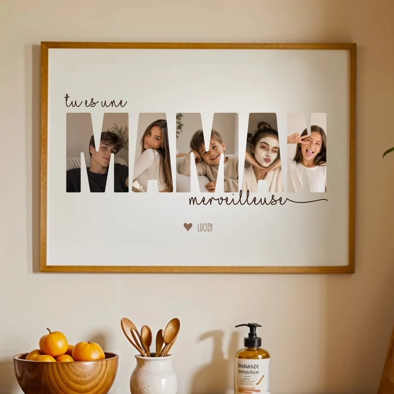 Cadeau fête des mères | Poster meilleure maman personnalisé