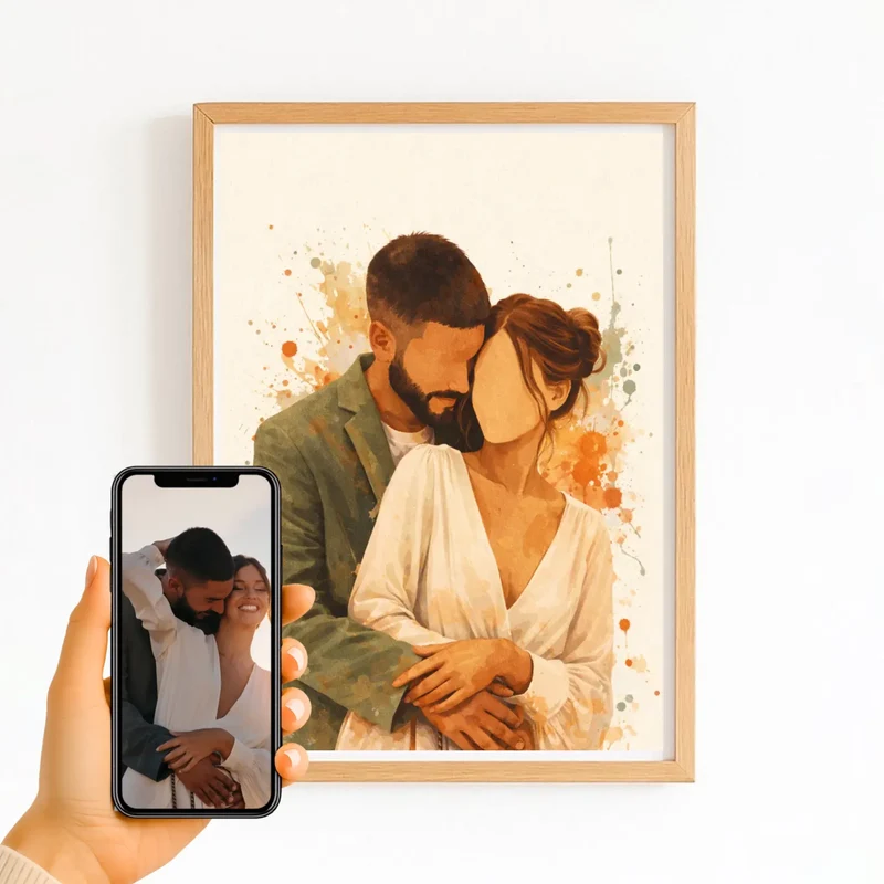 Affiche Personnalisée - Aquarelle couple