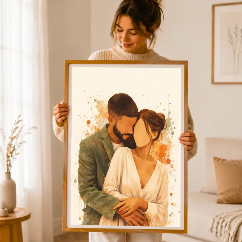 Affiche Personnalisée - Aquarelle couple