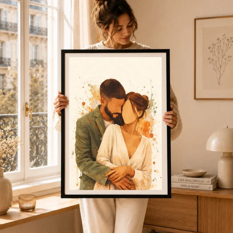 Affiche Personnalisée - Aquarelle couple