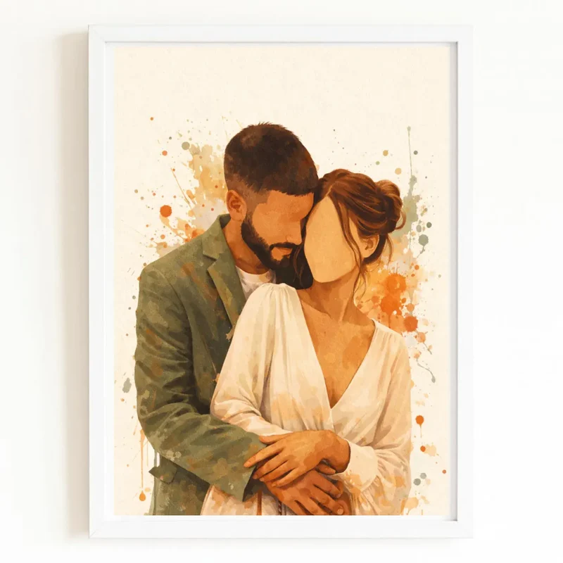 Affiche Personnalisée - Aquarelle couple