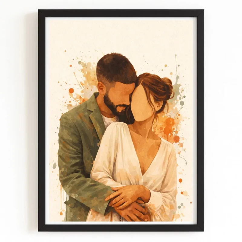 Affiche Personnalisée - Aquarelle couple