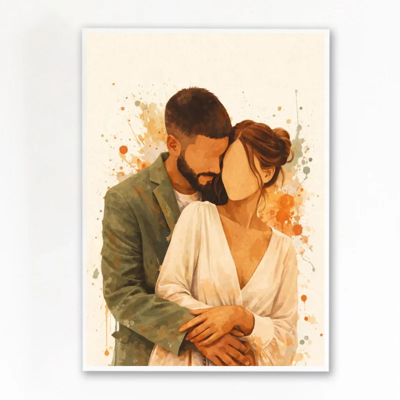 Affiche Personnalisée - Aquarelle couple