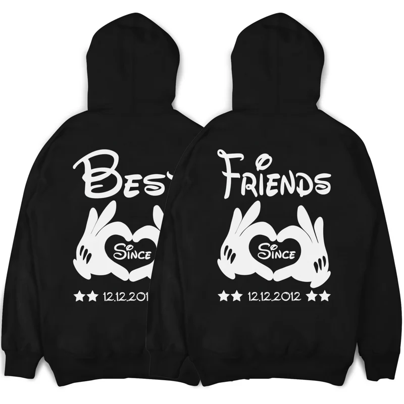 Best Friends Pullover im SET BFF Freundschaft Hoodies mit Wunschdatum
