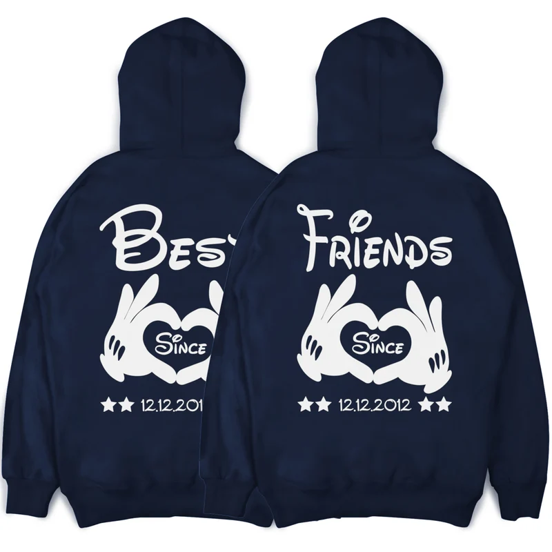 Best Friends Pullover im SET BFF Freundschaft Hoodies mit Wunschdatum
