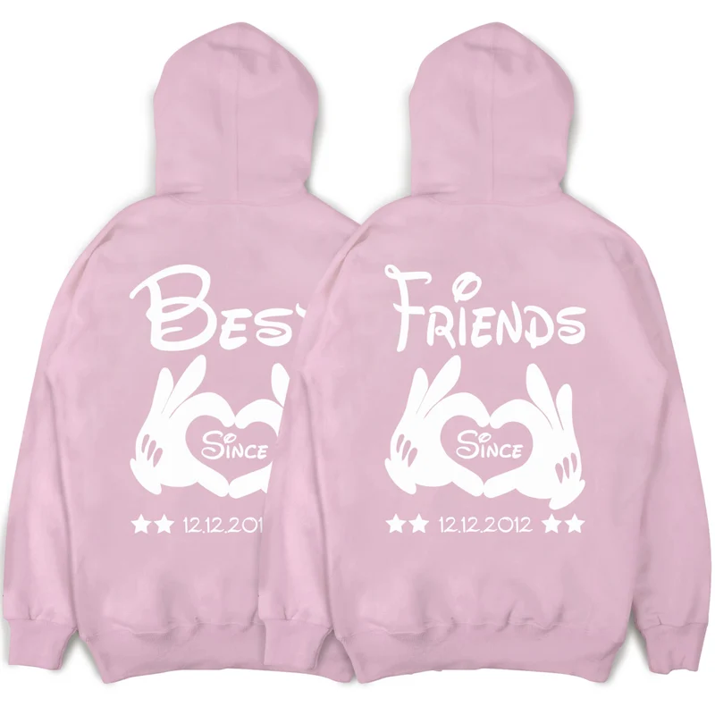 Best Friends Pullover im SET BFF Freundschaft Hoodies mit Wunschdatum