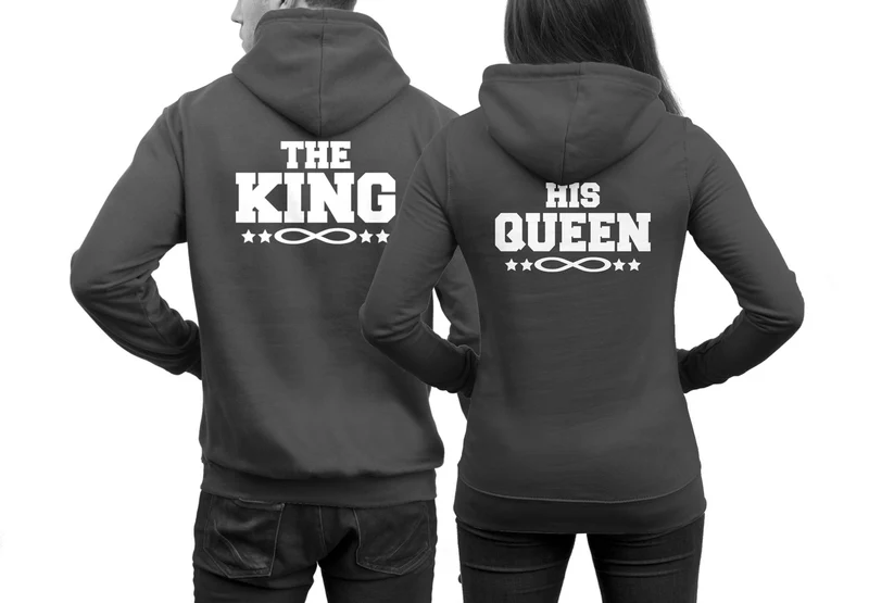 THE KING und HIS QUEEN Hoodies mit Unendlichkeitszeichen im SET