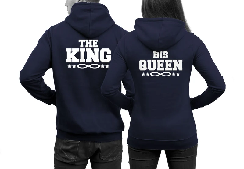 THE KING und HIS QUEEN Hoodies mit Unendlichkeitszeichen im SET