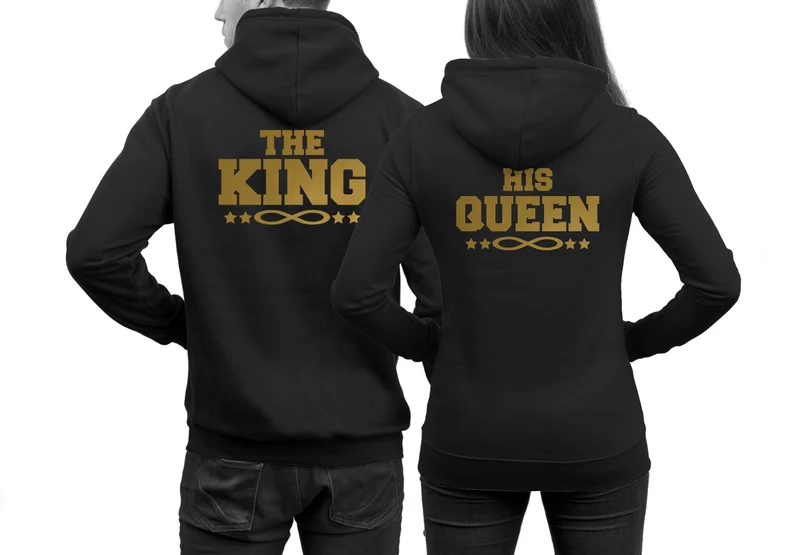 THE KING und HIS QUEEN Hoodies mit Unendlichkeitszeichen im SET
