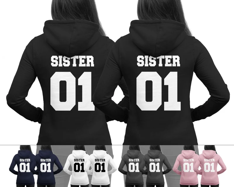 SISTER Hoodies im SET Pärchenpullis Doppelpack 2er Set Schwestern Best Friends