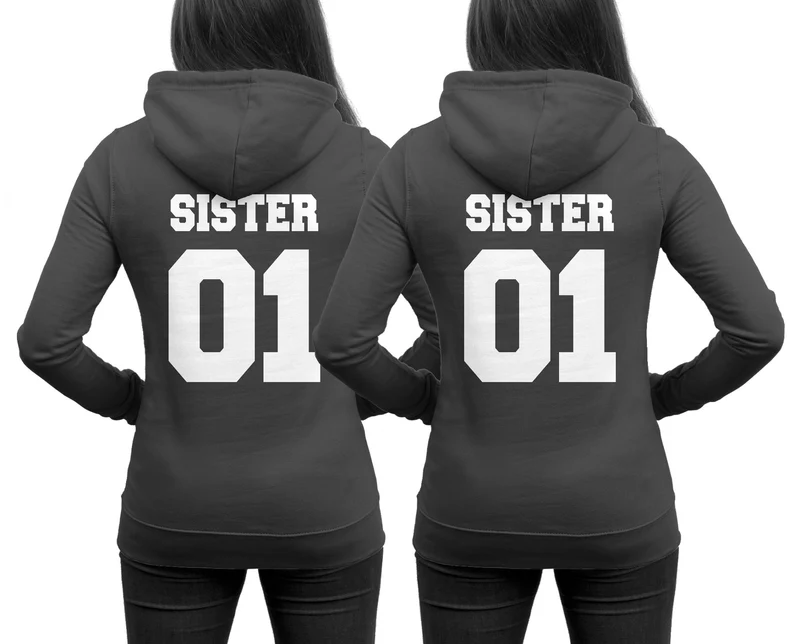 SISTER Hoodies im SET Pärchenpullis Doppelpack 2er Set Schwestern Best Friends