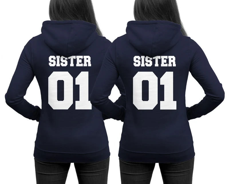 SISTER Hoodies im SET Pärchenpullis Doppelpack 2er Set Schwestern Best Friends