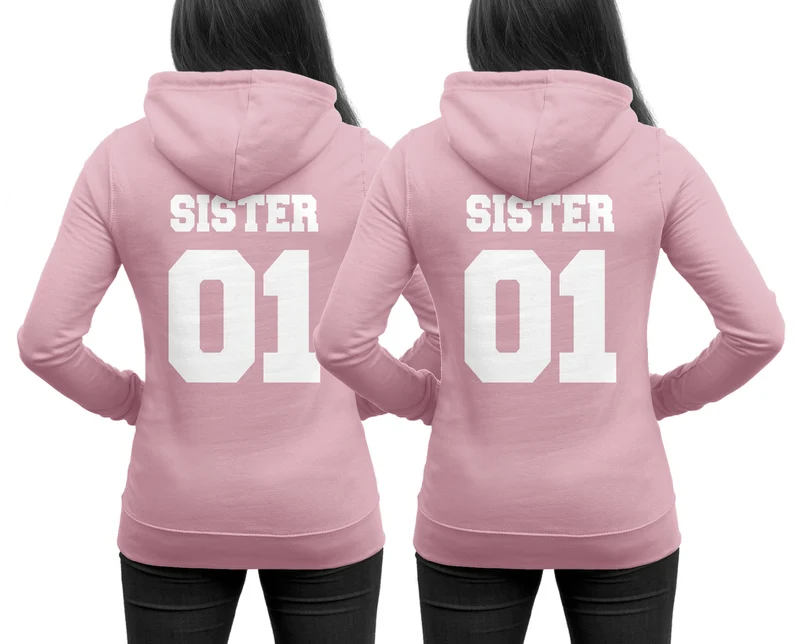 SISTER Hoodies im SET Pärchenpullis Doppelpack 2er Set Schwestern Best Friends