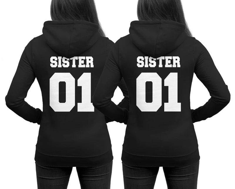SISTER Hoodies im SET Pärchenpullis Doppelpack 2er Set Schwestern Best Friends