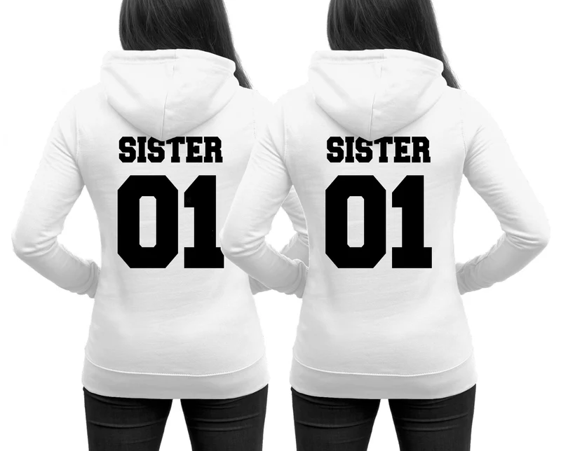 SISTER Hoodies im SET Pärchenpullis Doppelpack 2er Set Schwestern Best Friends